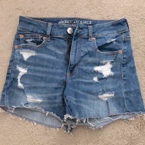 American Eagle distressed denim shorts